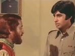Amitabh Bachchan and Pran in a still from Zanjeer.