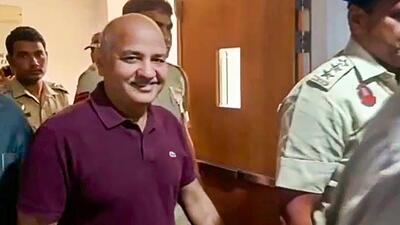AAP leader and former Delhi deputy chief minister Manish Sisodia being brought to Rouse Avenue Court in April. (PTI)