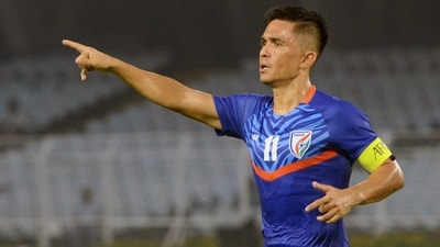 Indian skipper Sunil Chhetri in action during the AFC Asian Cup 2023 Qualifiers (ANI/File Photo) Indian skipper Sunil Chhetri in action during the AFC Asian Cup 2023 Qualifiers (ANI/File Photo)