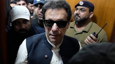 Former Pakistani prime minister Imran Khan leaves after appearing in a court in Lahore. (AP file) Former Pakistani prime minister Imran Khan leaves after appearing in a court in Lahore. (AP file)