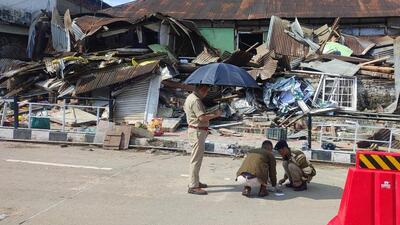 At least eight adjoining shops were also completely demolished. (HT Photo) At least eight adjoining shops were also completely demolished. (HT Photo)