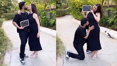 Pregnant Disha Parmar with Rahul Vaidya in a video from their recent photoshoot.
