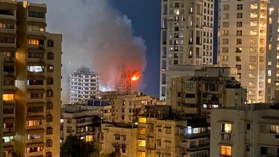 Fire breaks out at a high-rise in Mumbai's Breach Candy. (Twitter) Fire breaks out at a high-rise in Mumbai's Breach Candy. (Twitter)