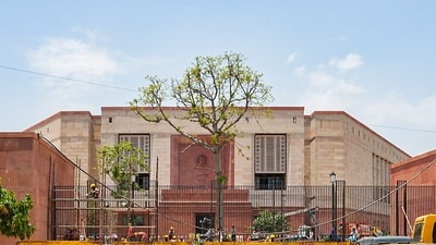 Picture of the new Parliament building that will be inaugurated by Prime Minister Narendra Modi on Sunday. (PTI) Picture of the new Parliament building that will be inaugurated by Prime Minister Narendra Modi on Sunday. (PTI)