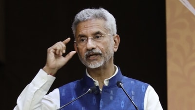 Union minister for external affairs S Jaishankar addresses the students of Ananta University on �Modi�s India: A Rising Power� at Manipur on the outskirts of Ahmedabad. (PTI)