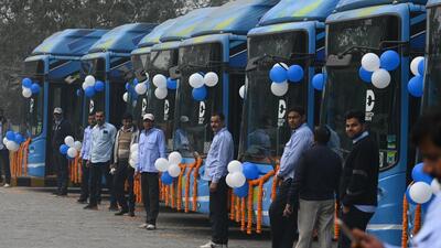 Under the scheme, the government will offer comfortable, crowd-free, air-conditioned app-based CNG and electric bus transport services in the Capital. (HT Photo) Under the scheme, the government will offer comfortable, crowd-free, air-conditioned app-based CNG and electric bus transport services in the Capital. (HT Photo)