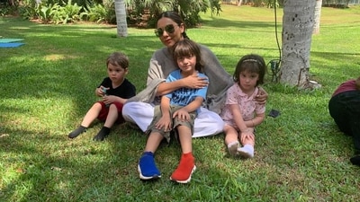 Abram Khan is also friends with kids of filmmaker Karan Johar, who is a close friend of Shah Rukh Khan and Gauri Khan. Here, the 10-year-old is seen sitting on Gauri's lap with Karan's son Yash and daughter Roohi sitting beside them. Abram Khan is also friends with kids of filmmaker Karan Johar, who is a close friend of Shah Rukh Khan and Gauri Khan. Here, the 10-year-old is seen sitting on Gauri's lap with Karan's son Yash and daughter Roohi sitting beside them. 