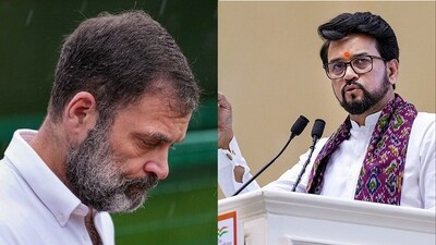 Congress leader Rahul Gandhi (Left) and Union minister Anurag Thakur (Right). (PTI) Congress leader Rahul Gandhi (Left) and Union minister Anurag Thakur (Right). (PTI)