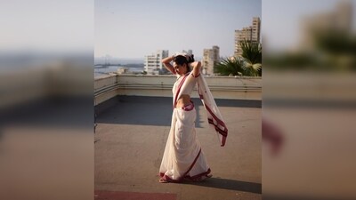 Sobhita Dhulipala gets captured in candid while putting her hair up in a bun and walking in Kolhapuri footwear. (Instagram/@sobhiad) Sobhita Dhulipala gets captured in candid while putting her hair up in a bun and walking in Kolhapuri footwear. (Instagram/@sobhiad)