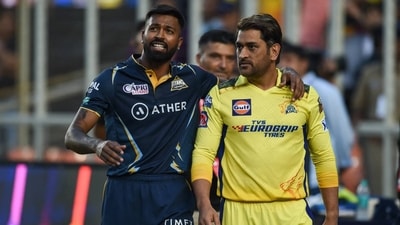 Hardik Pandya with MS Dhoni Hardik Pandya with MS Dhoni