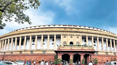 Parliament building in New Delhi, India, (Photo by Raj K Raj/ Hindustan Times)