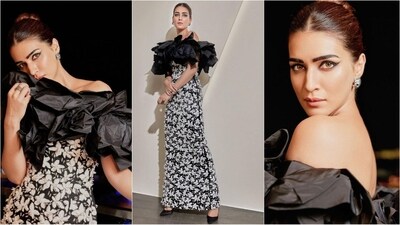 The stunning Kriti Sanon graced the IIFA Rocks event on Friday night in Abu Dhabi. The actress showcased her impeccable fashion sense by donning a breathtaking black and white gown on the green carpet. Kriti is known for her remarkable style, and her red carpet-appearances are always remarkable. Whether she wears a saree or a glamorous gown, she effortlessly slays every look, and her latest outfit is no different. With an exquisite gown, subtle makeup, and an elegant demeanour, the actress exudes fashion inspiration. (Instagram/@kritisanon) The stunning Kriti Sanon graced the IIFA Rocks event on Friday night in Abu Dhabi. The actress showcased her impeccable fashion sense by donning a breathtaking black and white gown on the green carpet. Kriti is known for her remarkable style, and her red carpet-appearances are always remarkable. Whether she wears a saree or a glamorous gown, she effortlessly slays every look, and her latest outfit is no different. With an exquisite gown, subtle makeup, and an elegant demeanour, the actress exudes fashion inspiration. (Instagram/@kritisanon)