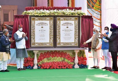 Prime Minister Narendra Modi laid the foundation stone of the new Parliament building on December 10, 2020. (Source: Centralvista.gov.in) Prime Minister Narendra Modi laid the foundation stone of the new Parliament building on December 10, 2020. (Source: Centralvista.gov.in)