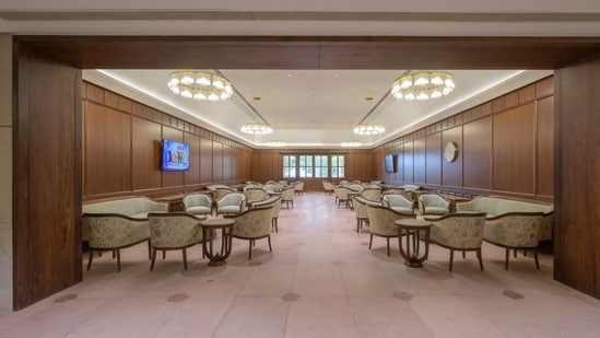 Furniture installed inside was crafted in Mumbai. False ceilings structures made of steel were procured from Daman and Diu. The new parliament building, which can accommodate 888 members in the chamber of the lower house, and 300 in a separate chamber for the upper house, is part of the government’s plan to redevelop the Central Vista area.(Government sources)