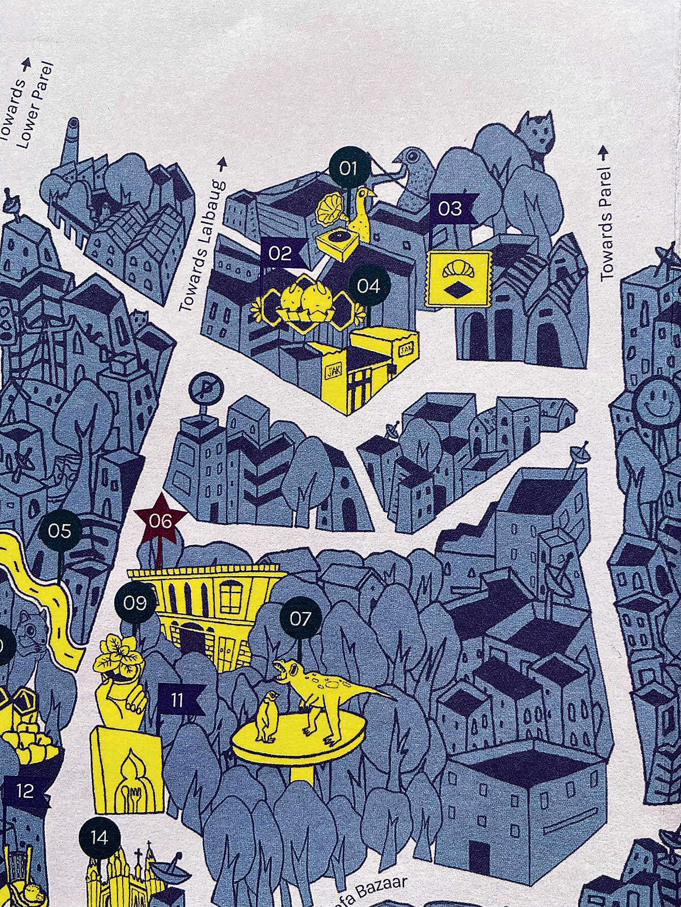 A section of the map of Byculla by Bombay Duck Designs.