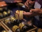 Continuing the trend of the past few days, gold prices saw a reduction on Sunday as the metal costs  <span class='webrupee'>₹</span>55,550 in the country.  