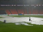 Narendra Modi Stadium on Sunday night Narendra Modi Stadium on Sunday night