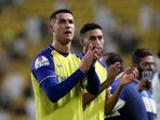 Al Nassr's Cristiano Ronaldo applauds fans after the match