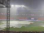 This is what the Narendra Modi Stadium looked like for most part on Sunday evening. This is what the Narendra Modi Stadium looked like for most part on Sunday evening.
