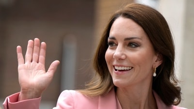 Britain's Kate, The Princess of Wales, Patron of the Foundling Museum, waves as she arrives to visit the Museum in London. (AP) Britain's Kate, The Princess of Wales, Patron of the Foundling Museum, waves as she arrives to visit the Museum in London. (AP)
