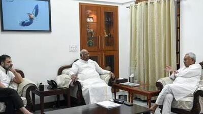 Bihar CM Nitish Kumar on Monday met Congress president Mallikarjun Kharge and Rahul Gandhi in Delhi (File Photo) Bihar CM Nitish Kumar on Monday met Congress president Mallikarjun Kharge and Rahul Gandhi in Delhi (File Photo)