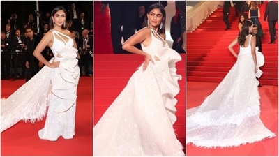 Exuding sheer grace and oomph was Mrunal Thakur, who was a sight to behold in a Falguni Shane Peacock bespoke white gown as she made her red carpet debut. (Mrunal Thakur) Exuding sheer grace and oomph was Mrunal Thakur, who was a sight to behold in a Falguni Shane Peacock bespoke white gown as she made her red carpet debut. (Mrunal Thakur)