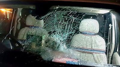 TMC leader Abhishek Banerjee's convoy was attacked at Gar Salboni in Jhagram on Friday. (PTI) TMC leader Abhishek Banerjee's convoy was attacked at Gar Salboni in Jhagram on Friday. (PTI)