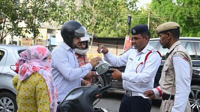 The trial run of the app began in April and so far, 55,000 challans have already been issued, said Gurugram traffic cops. (Parveen Kumar/ HT) The trial run of the app began in April and so far, 55,000 challans have already been issued, said Gurugram traffic cops. (Parveen Kumar/ HT)