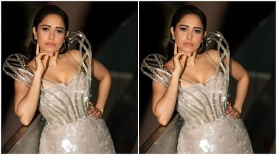 Styled by fashion stylist Samidha Wangnoo, Nushrratt wore her tresses open in a slicked back brushed look with a side part. (Instagram/@nushrrattbharuccha) Styled by fashion stylist Samidha Wangnoo, Nushrratt wore her tresses open in a slicked back brushed look with a side part. (Instagram/@nushrrattbharuccha)