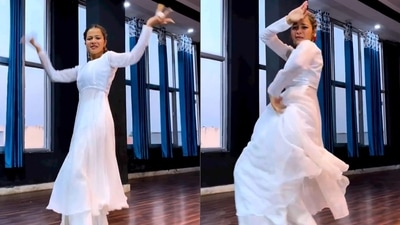 Woman’s high-energy dance to the Haryanvi song DJ Pe Matkungi wows people. (Instagram/@3ddanceacademyjaipur ) Woman’s high-energy dance to the Haryanvi song DJ Pe Matkungi wows people. (Instagram/@3ddanceacademyjaipur )