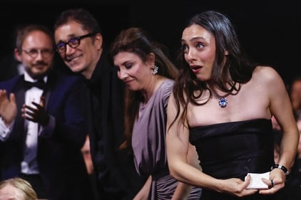 Merve Dizdar won the best actress award winner for her role in the film Kuru Otlar Ustune. (REUTERS)