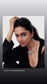 Deepika Padukone poses in a statement neckpiece.