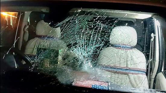 TMC leader Abhishek Banerjee's convoy was attacked at Gar Salboni in Jhagram on Friday. (PTI)