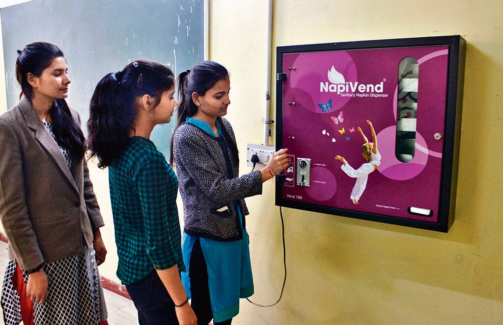 Sanitary napkin vending machines have been installed in some DU colleges. (Photo: Yogendra Kumar/HT (For representational purposes only))
