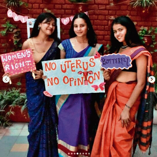 Students of IHE’s Maitri society had organised a period fest to raise awareness about menstrual health.