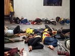 MS Dhoni fans sleep at railway station after GT vs CSK postponed. MS Dhoni fans sleep at railway station after GT vs CSK postponed.