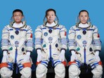 Jing Haipeng (center), Zhu Yangzhu (right) and Gui Haichao will carry out the Shenzhou XVI spaceflight mission. 
