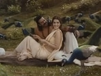 Prabhas, Kriti Sanon in a still from Adipurush song Ram Siya Ram. Prabhas, Kriti Sanon in a still from Adipurush song Ram Siya Ram.