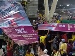 Kohli's giant-size avatar saves CSK, GT fans against relentless rain