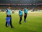 Rain played spoilsport on Sunday in Ahmedabad. Rain played spoilsport on Sunday in Ahmedabad.