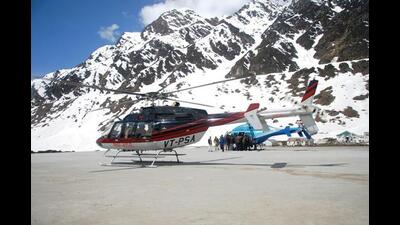 A chopper crash near the Kedarnath shrine in the Garhwal Himalayas in Uttarakhand killed six pilgrims and the pilot in October last year (File photo) A chopper crash near the Kedarnath shrine in the Garhwal Himalayas in Uttarakhand killed six pilgrims and the pilot in October last year (File photo)