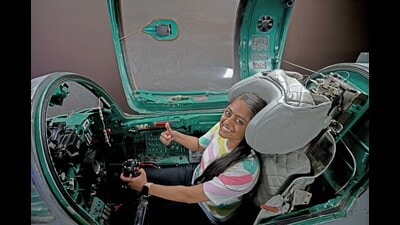 A visitor experiencing an MiG-21 cockpit at the Indian Air Force Heritage Centre at Sector 18, Chandigarh. Phase 3 will have more technology driven features and experiences to inspire youngsters to join the air force. (Ravi Kumar/HT) A visitor experiencing an MiG-21 cockpit at the Indian Air Force Heritage Centre at Sector 18, Chandigarh. Phase 3 will have more technology driven features and experiences to inspire youngsters to join the air force. (Ravi Kumar/HT)