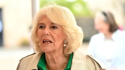 Queen Camilla during a visit to Enniskillen Castle, Co Fermanagh as part of a two day visit to Northern Ireland. (Reuters)