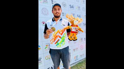 Besides his KIUG triumph, Shapath also claimed the Gold medal in the team event for trap shooting at the International Shooting Sport Federation (ISSF) World Championship held in Croatia in October 2022. (HT Photo) Besides his KIUG triumph, Shapath also claimed the Gold medal in the team event for trap shooting at the International Shooting Sport Federation (ISSF) World Championship held in Croatia in October 2022. (HT Photo)