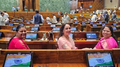 Hema Malini shared some glimpses of the new Parliament and called it “beautiful.” Hema Malini shared some glimpses of the new Parliament and called it “beautiful.”