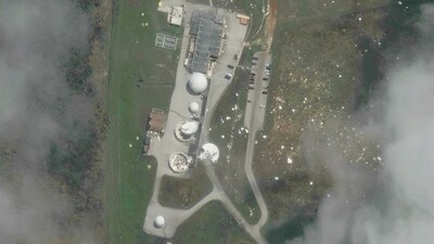 A satellite image shows a damaged NASA remote ground terminal after typhoon Mawar, in Dededo, Guam. (via Reuters)