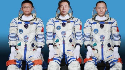 Jing Haipeng (center), Zhu Yangzhu (right) and Gui Haichao will carry out the Shenzhou XVI spaceflight mission. (Chinadaily)