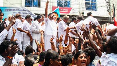 Tamil Nadu’s principal opposition AIADMK protested accusing DMK government of having failed to uphold law and order (PTI) Tamil Nadu’s principal opposition AIADMK protested accusing DMK government of having failed to uphold law and order (PTI)