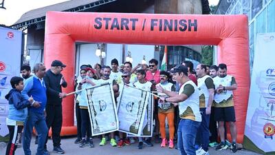 The Patnitop marathon was held across four categories based on distance — 21.09 km, 10 km, 5 km and 1 km for children, (HT Photo) The Patnitop marathon was held across four categories based on distance — 21.09 km, 10 km, 5 km and 1 km for children, (HT Photo)