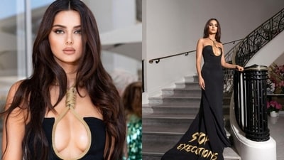 Iranian model Mahlagha Jaberi at Cannes 2023. Iranian model Mahlagha Jaberi at Cannes 2023.